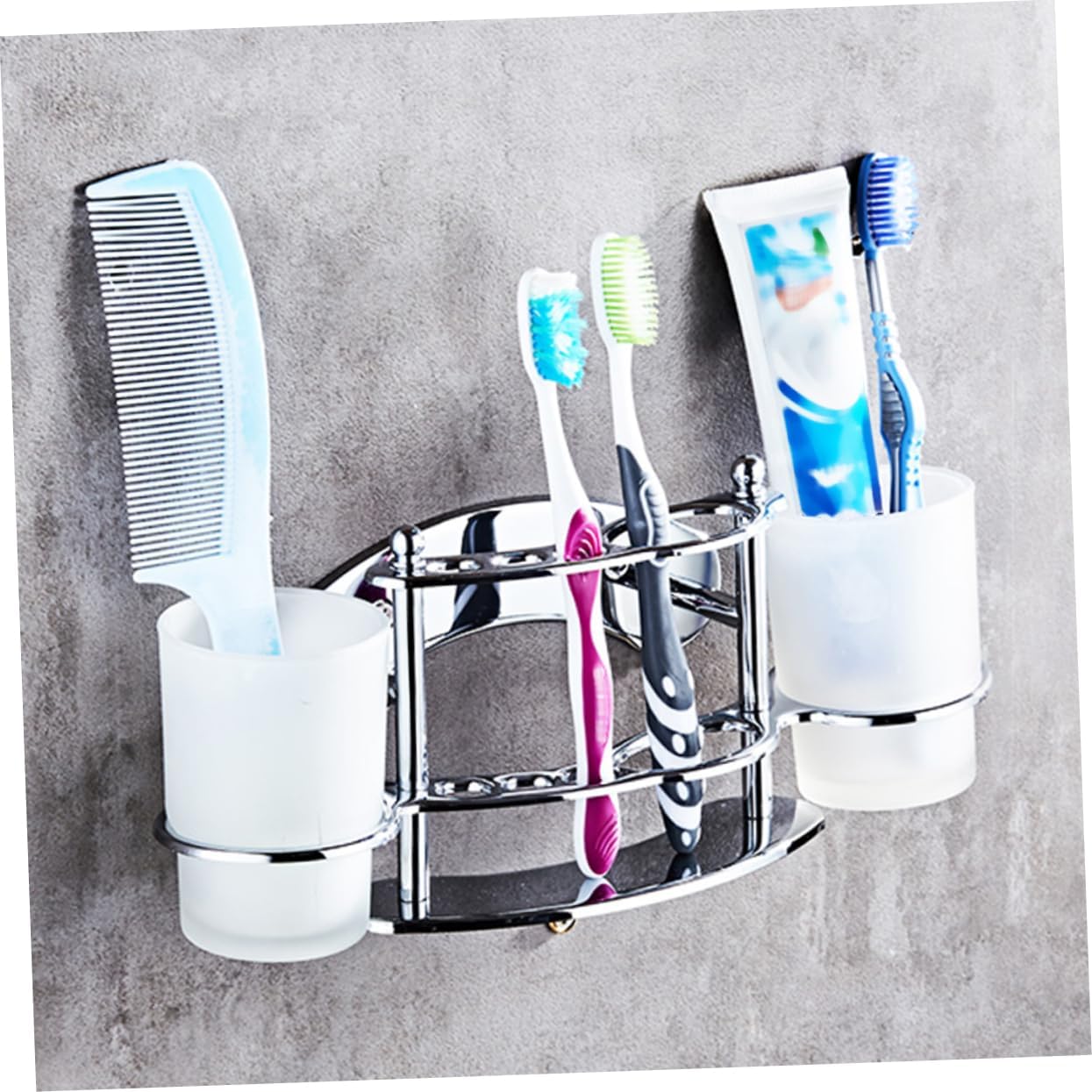 Anneome Wall-Mounted Toothbrush Holder with Cup