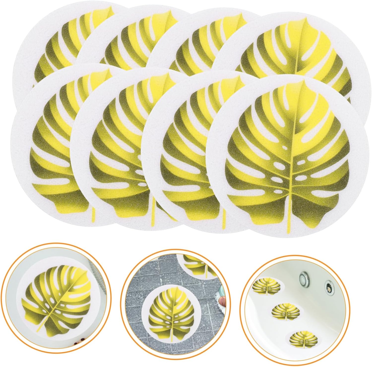 LIFKOME Leaf Slip Stickers Non-Slip Bath Tub Decals