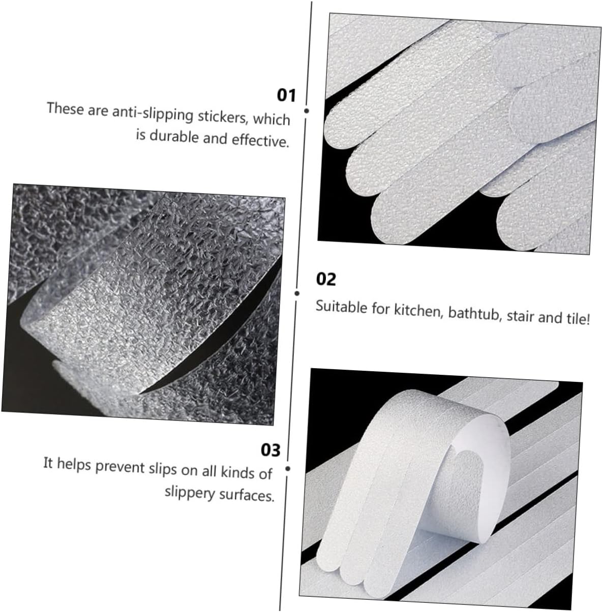 VOSAREA 42pcs Non-Slip Stickers for Bath Shower Kitchen Pool