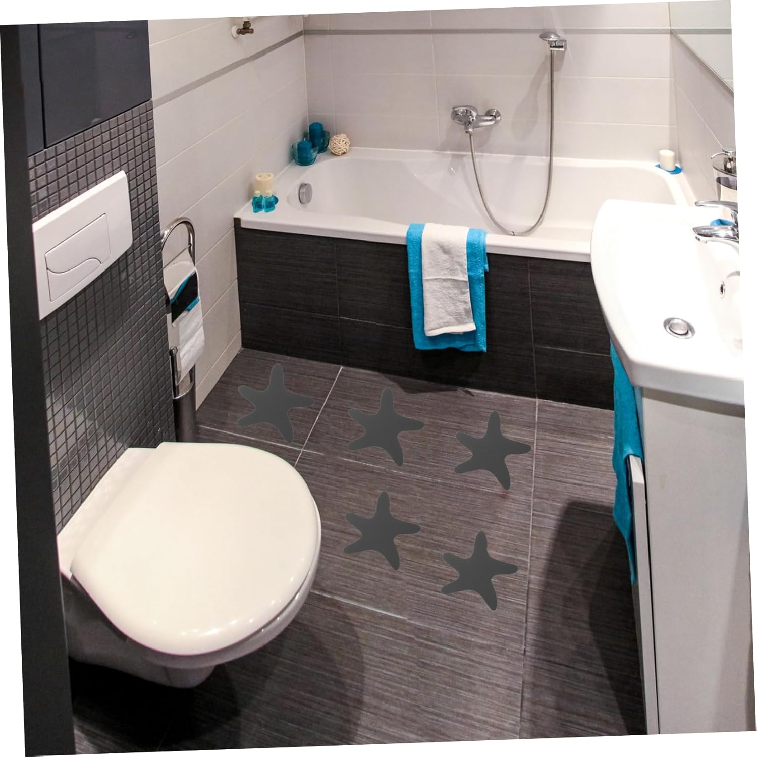 Cabilock Set of 25 Non-Slip Bathtub Stickers with Cartoon Stars Design