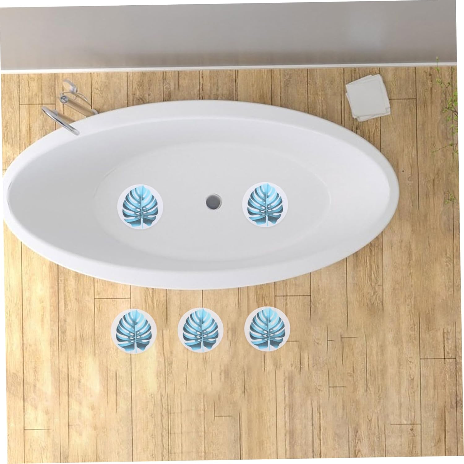1Set Non-Slip Bathtub Stickers Leaf Design