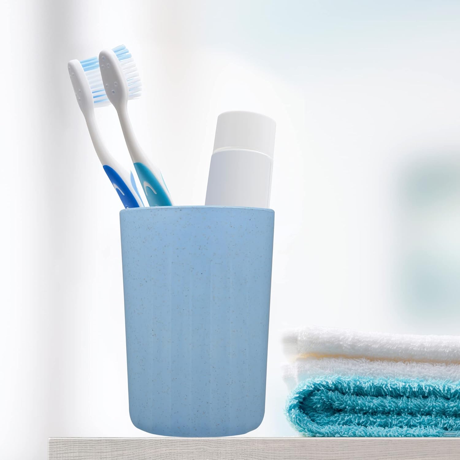 VOCOSTE Wheat Straw Tumbler with Smooth Lines - Toothbrush Holder 409x280