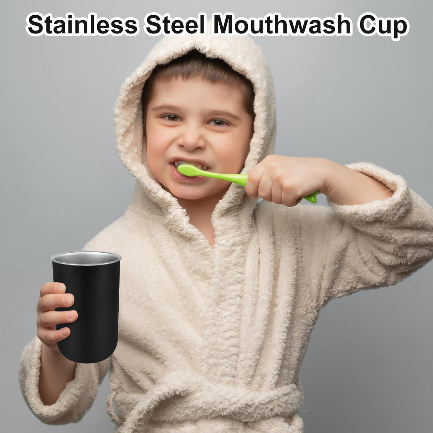 3PCS Toothbrush Cups 350ml Stainless Steel Holder