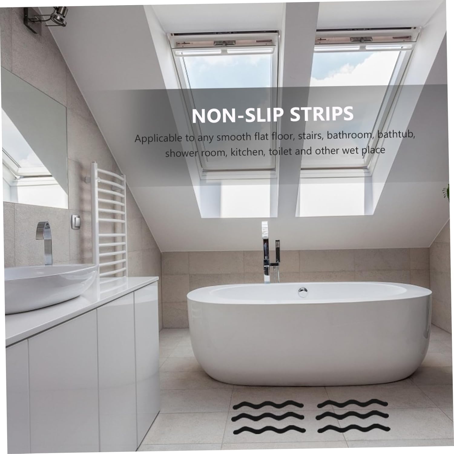 Cabilock Non-Slip Bathtub Stickers - Clear Waterproof Safe