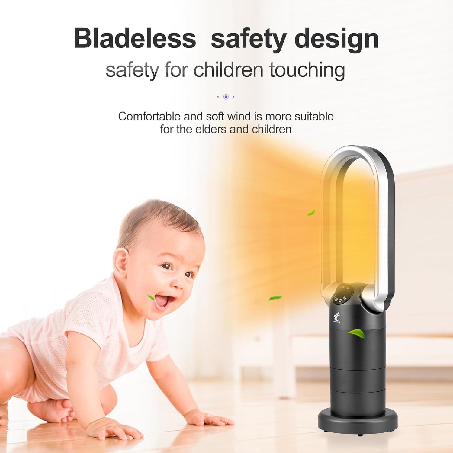 OceanLoong 1500W Bladeless Tower Fan Space Heater Combo with Remote Control