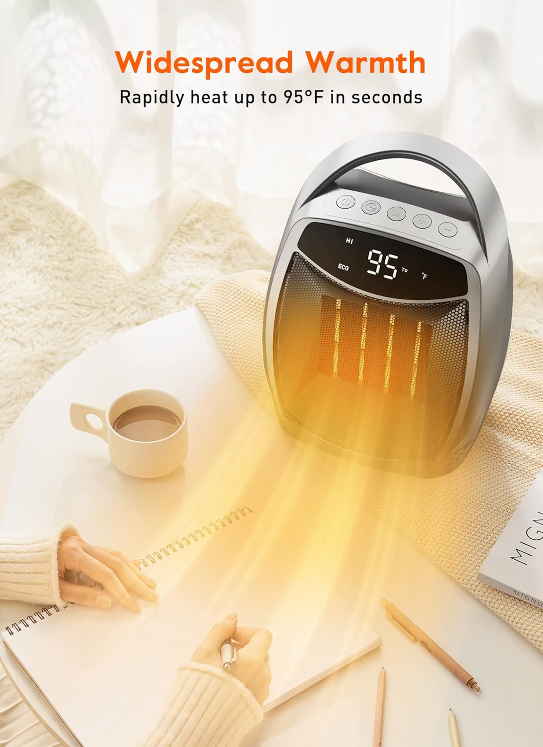 Brightown 1500W Electric Space Heater with 4 Modes and Timer