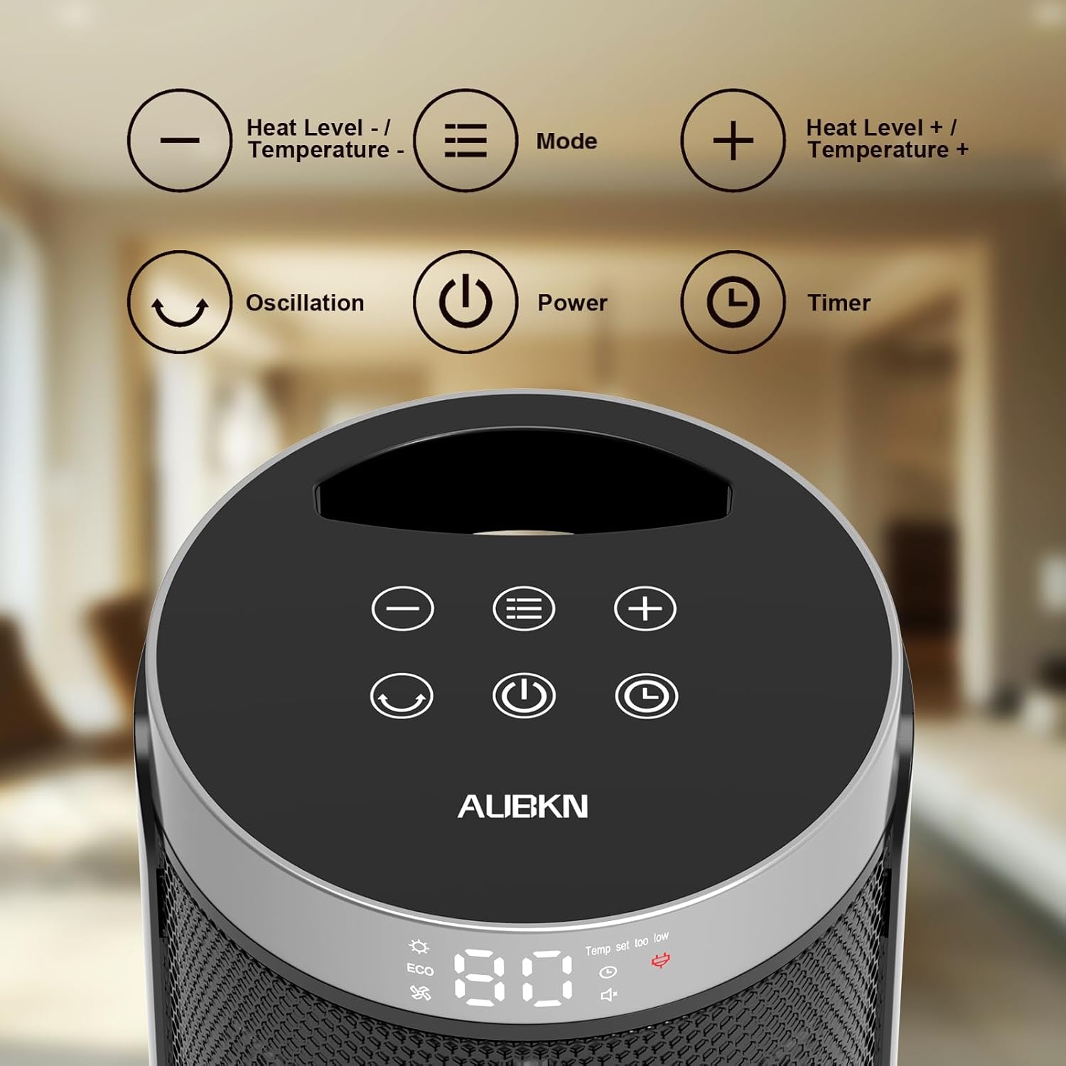 WINHL Space Heater with Thermostat and Remote Control