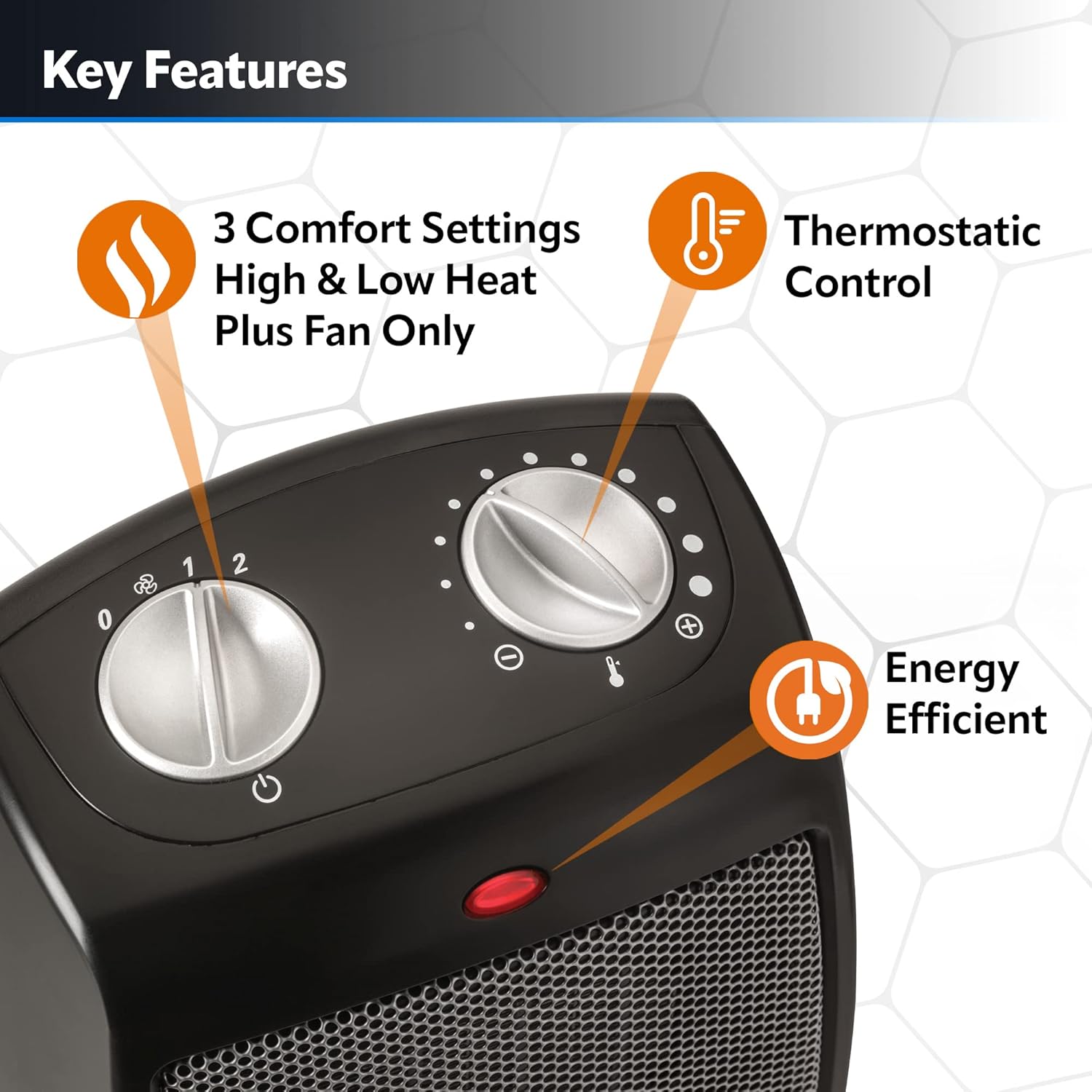Lasko Ceramic Adjustable Thermostat Heater 9 Inches High Black
