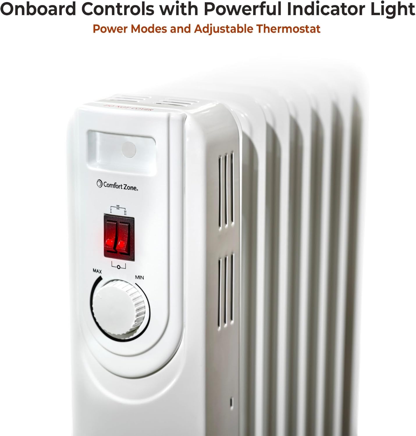 Comfort Zone 1200W Oil-Filled Radiant Space Heater with Safety Features