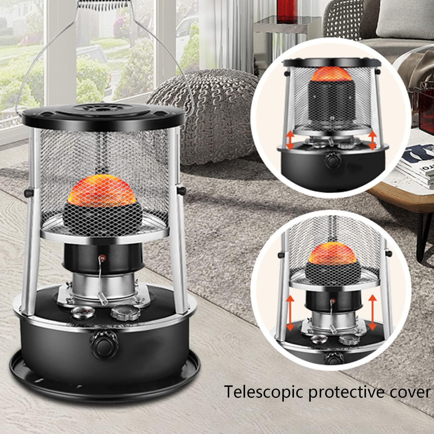 ArtsPavilion Kerosene Heater with Handle Black
