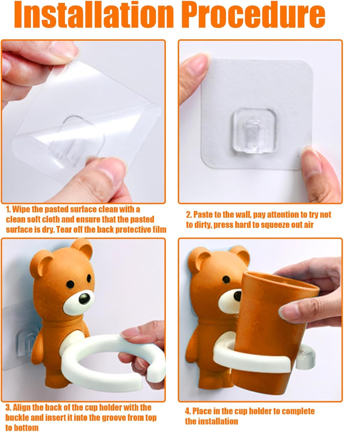 Kids Cartoon Fox Toothbrush Holder Wall Mount 1