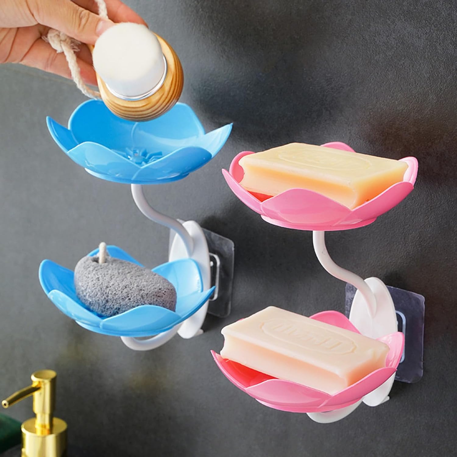 Double Layer Soap Dish with Non-Slip Base for Bathrooms
