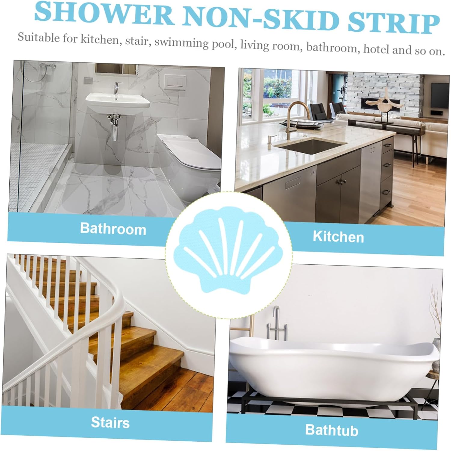 Cabilock 30pcs Anti-Slip Bathtub Stickers Self-Adhesive Safety Decals