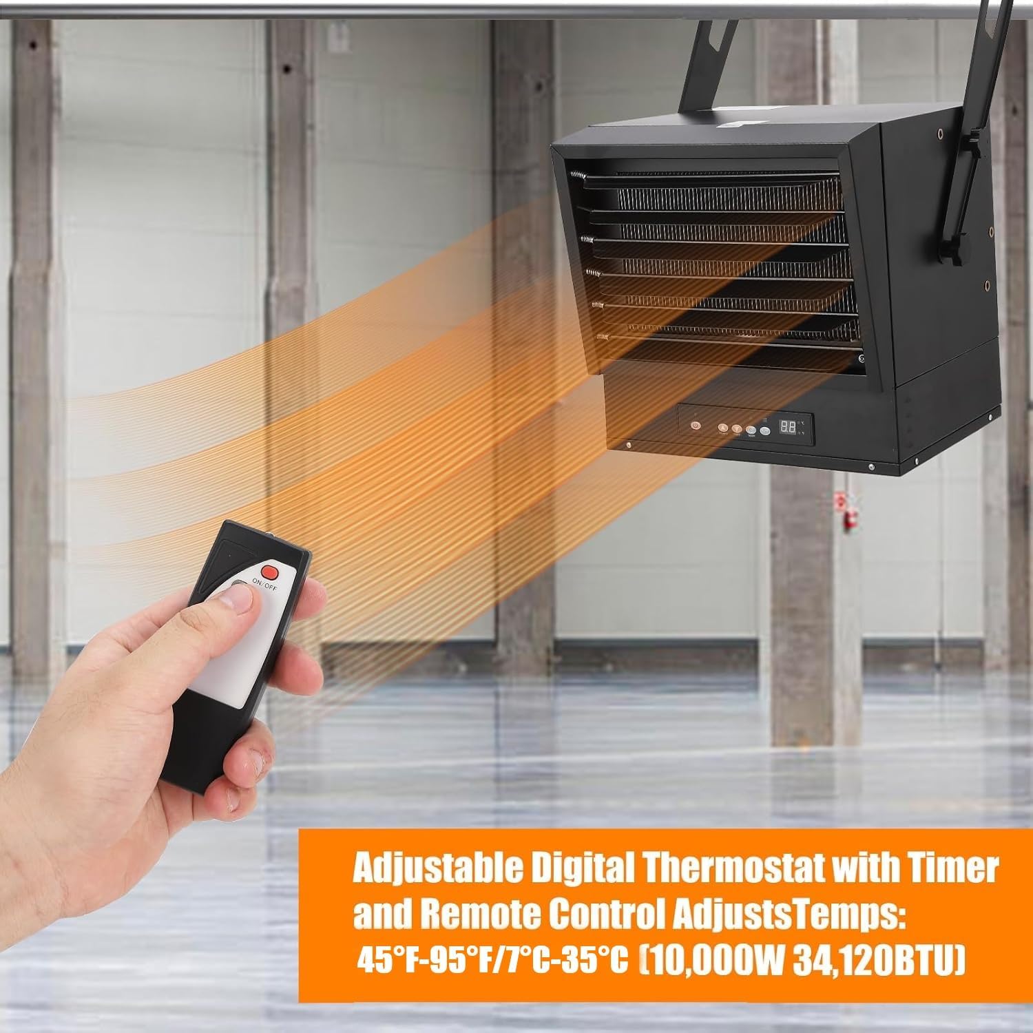 GarveeTech 10000 Watt Garage Heater with Remote Control and 12-Hour Timer