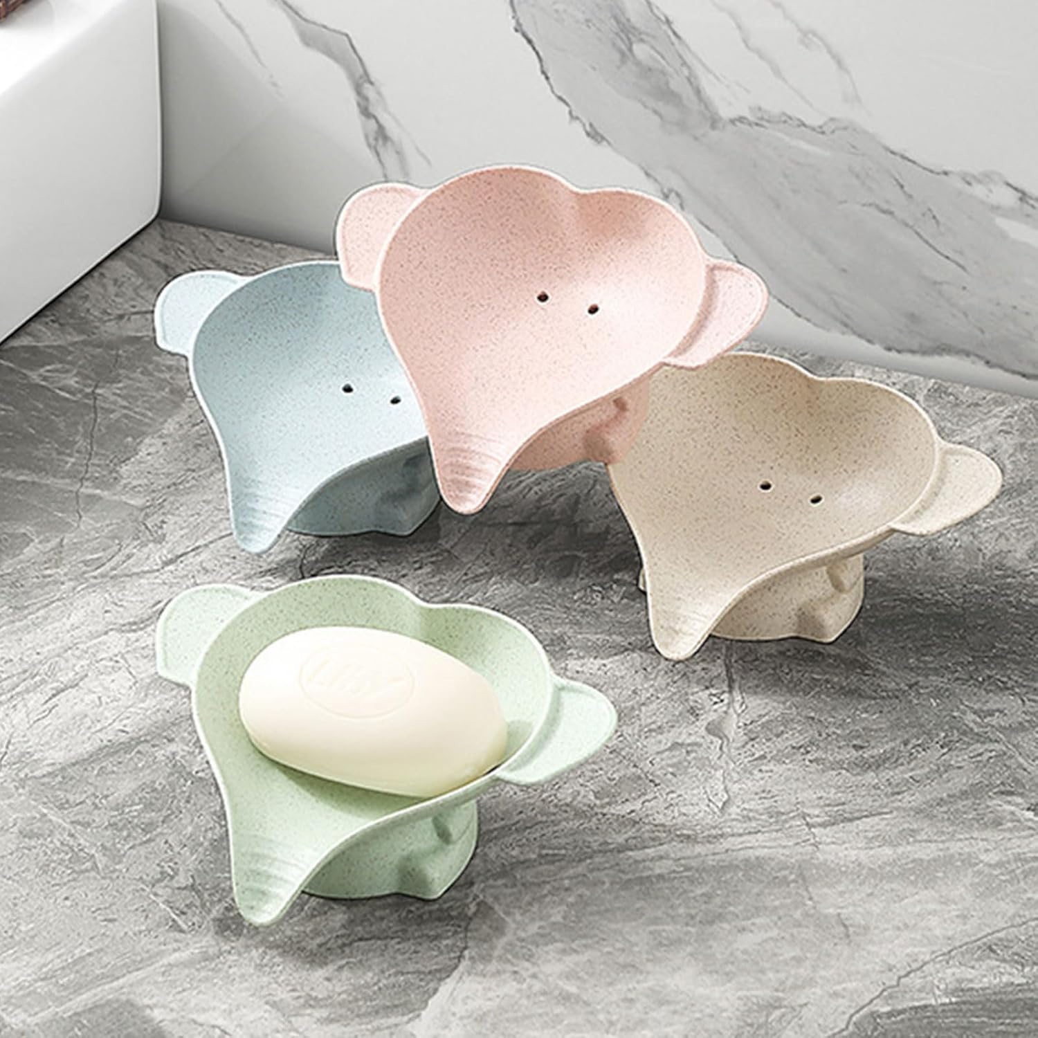 LOXGO Elephant Soap Dish Fun Storage Drainer