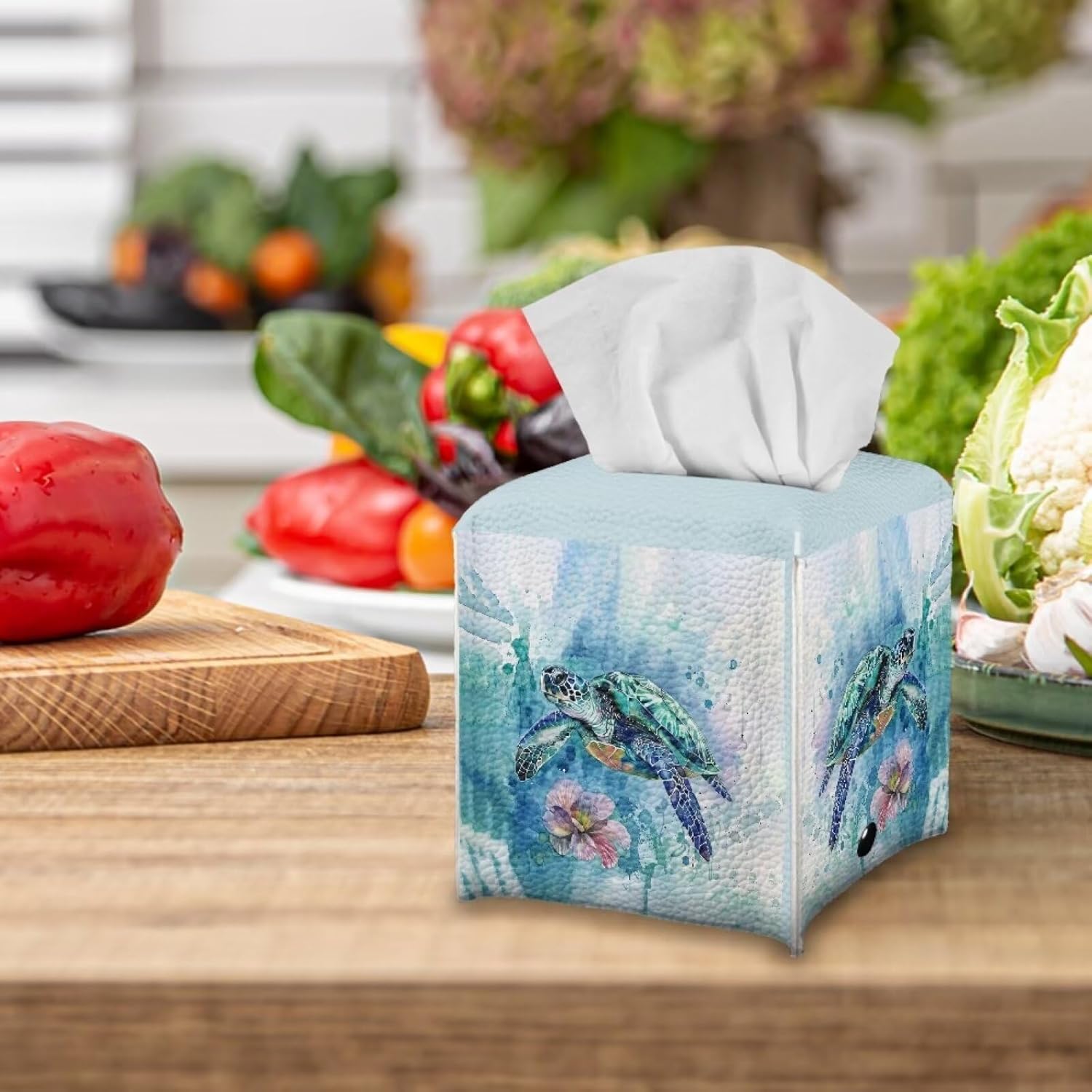 ZOUTAIRONG Reusable Tissue Box Cover with Metal Button