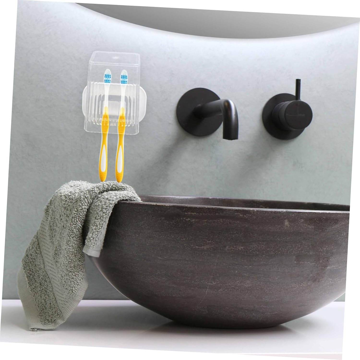 KONTONTY Wall-Mounted Toothbrush Holder Set with Ventilation