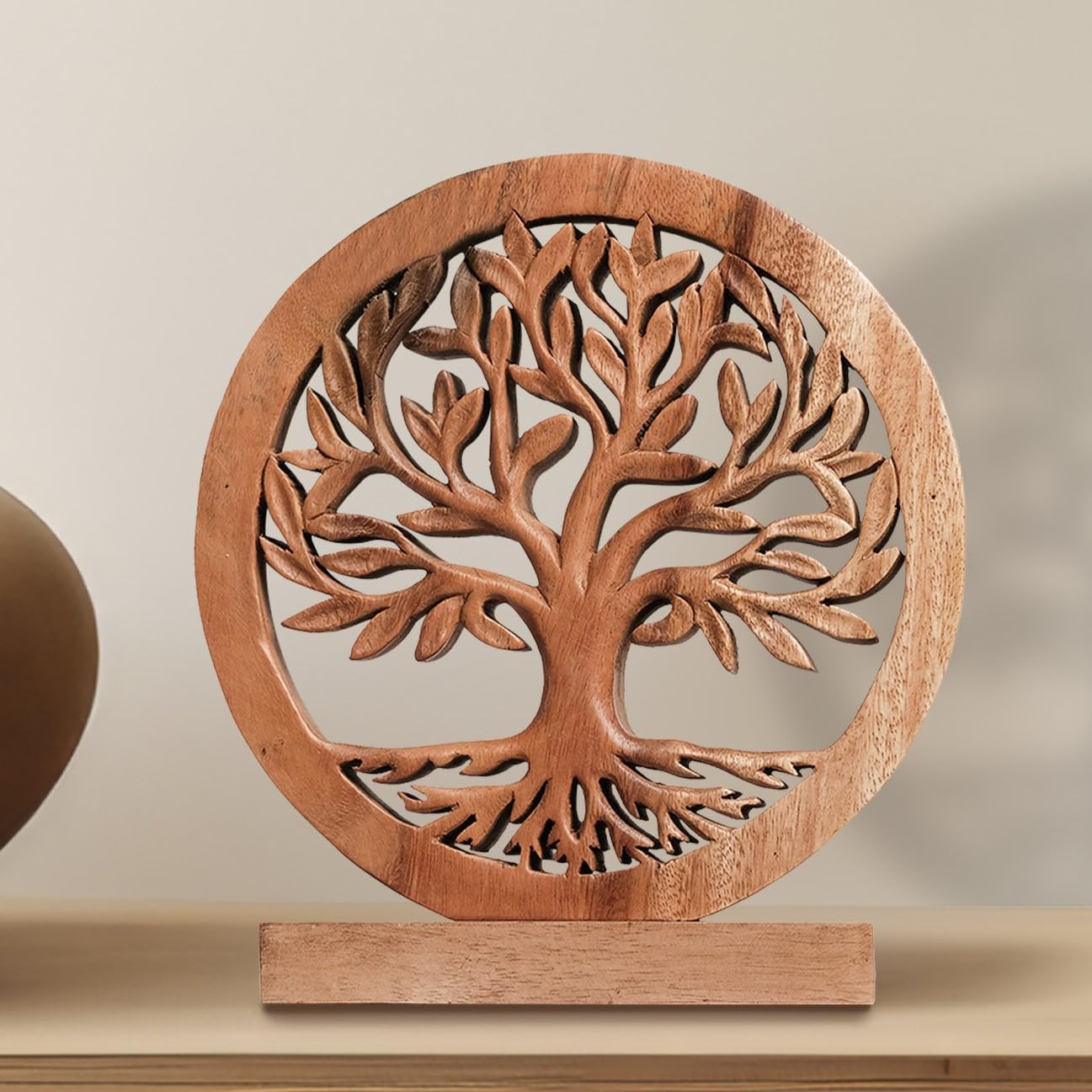 Decozen Solid Wood Tree of Life Sculpture - Home Decor