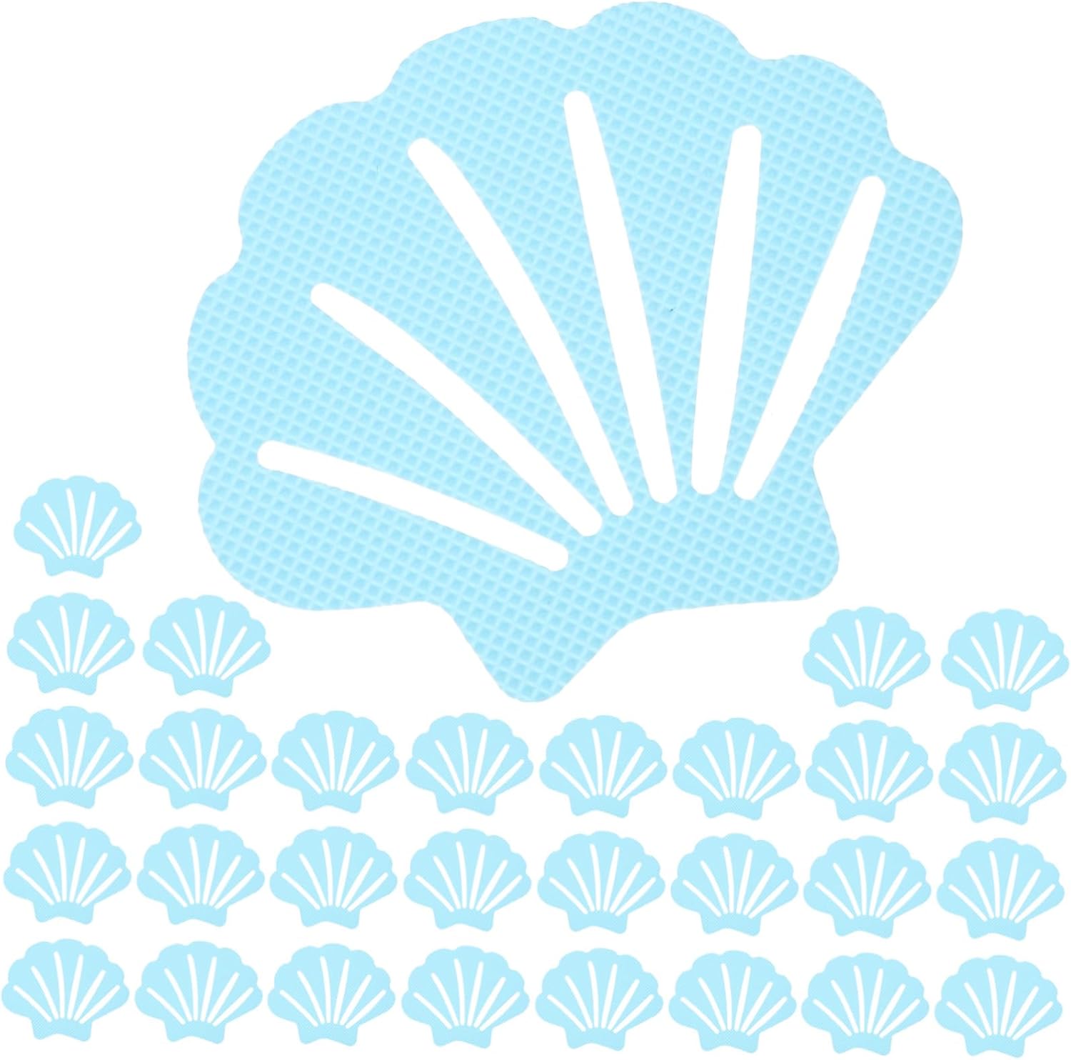 COSMEVIVI 30pcs Shell-Shaped Anti-Slip Stickers for Bathrooms and Stairs