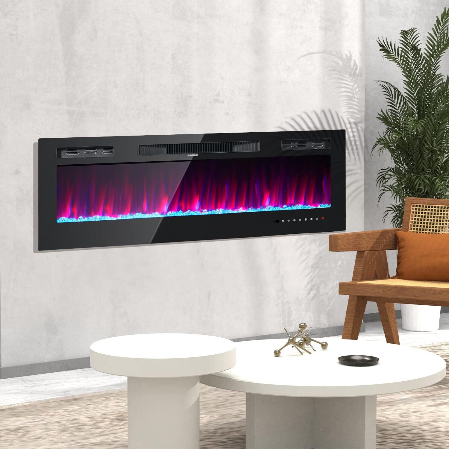 oneinmil Electric Fireplace 50 Inch WallMounted