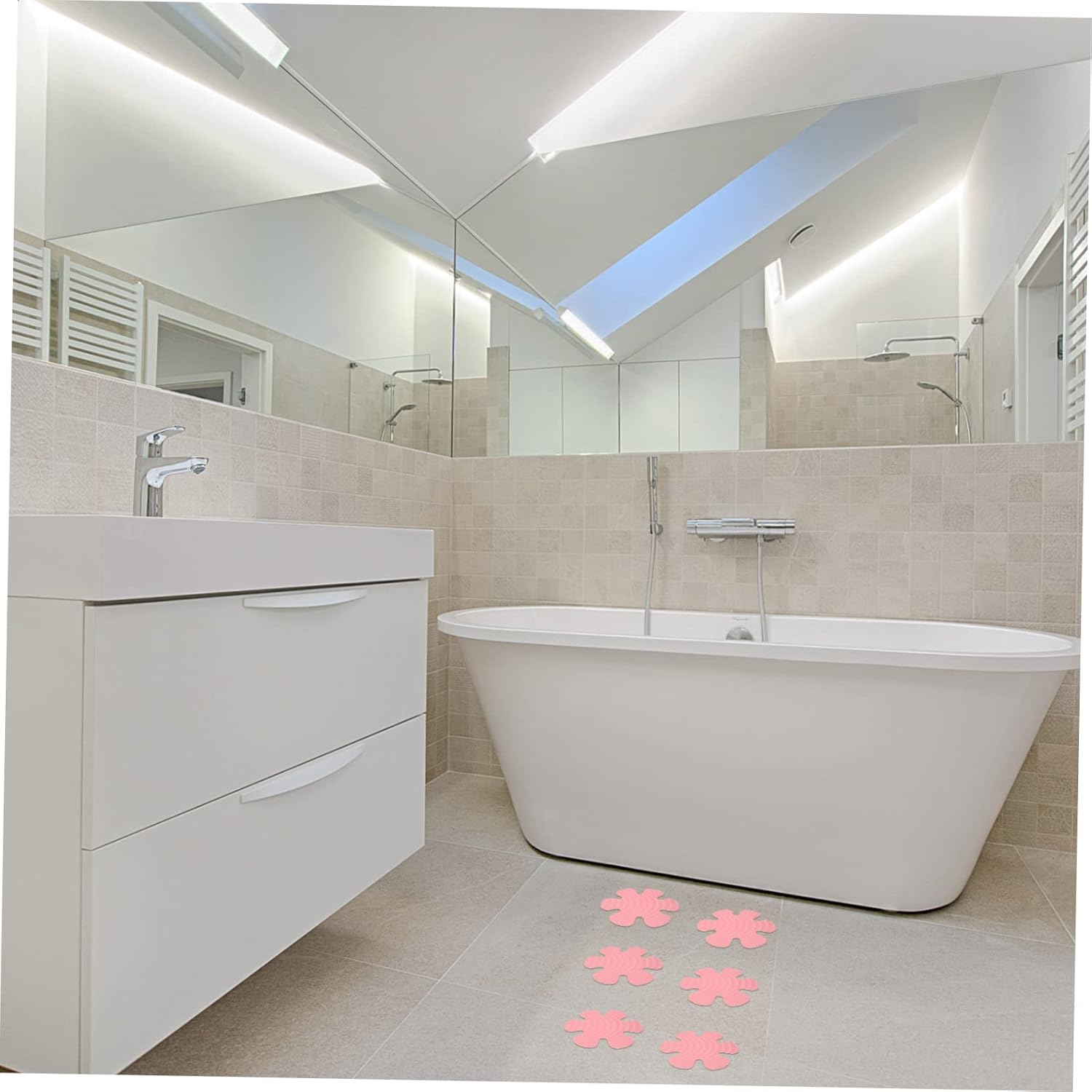 Non-Slip Bathtub Stickers with Flower Design