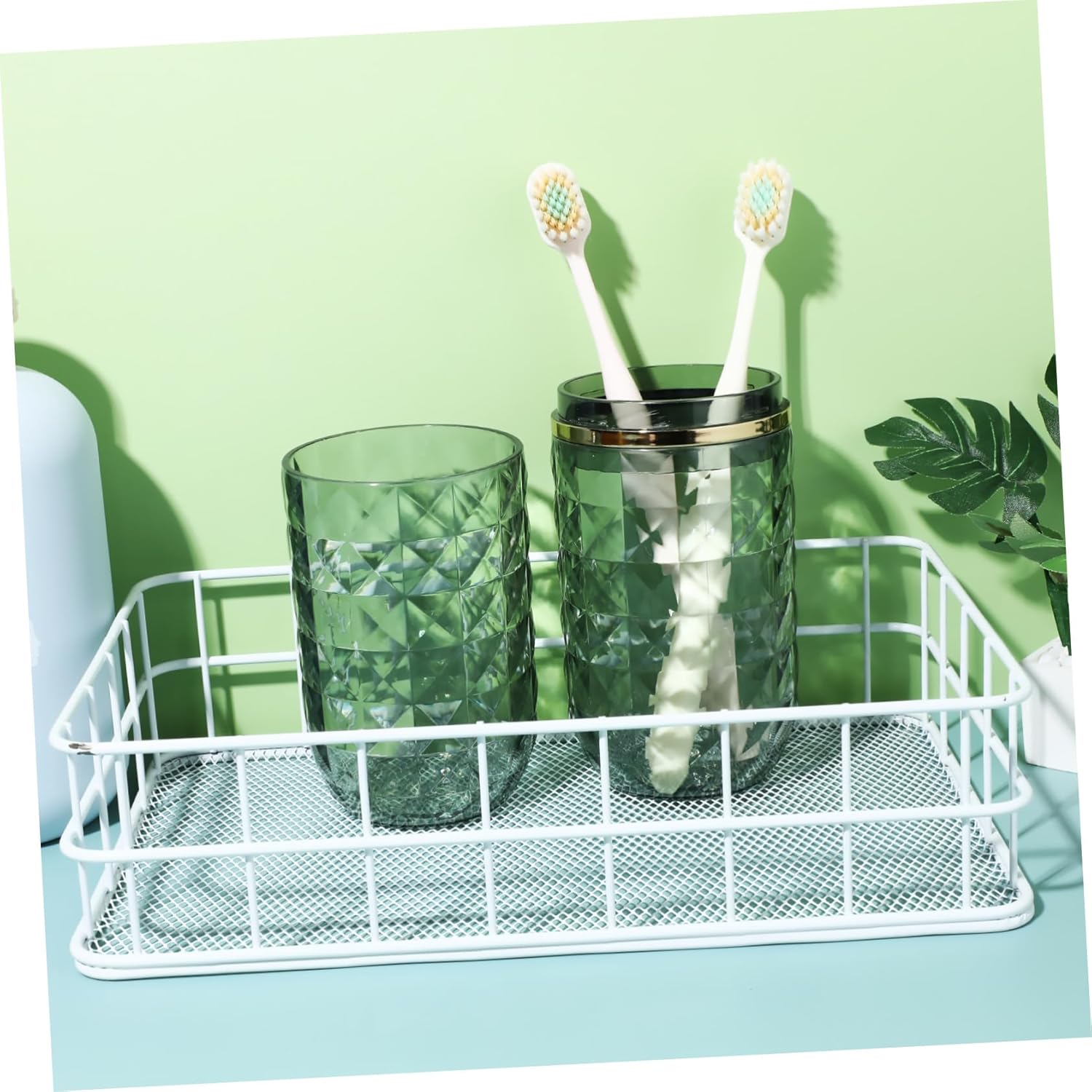 GALPADA Travel Toothbrush Holder and Mouthwash Tumbler Set