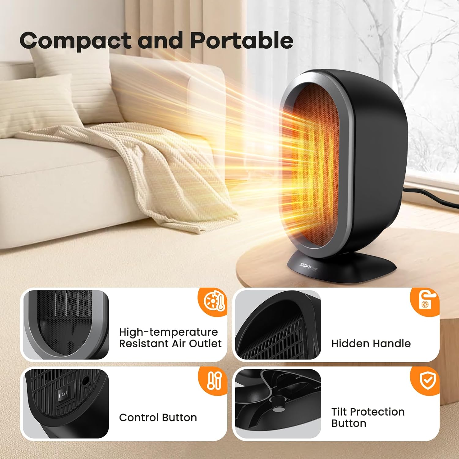 Bubbacare 2S Fast Ceramic Space Heater with Safety Features