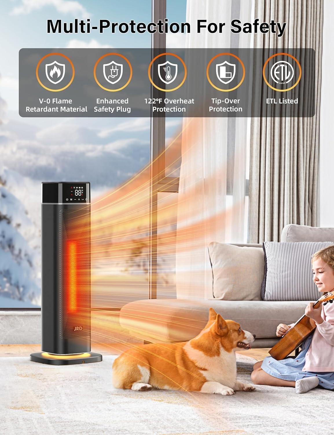 JRD 24 Fast Heating Electric Heater with Remote and Night Light