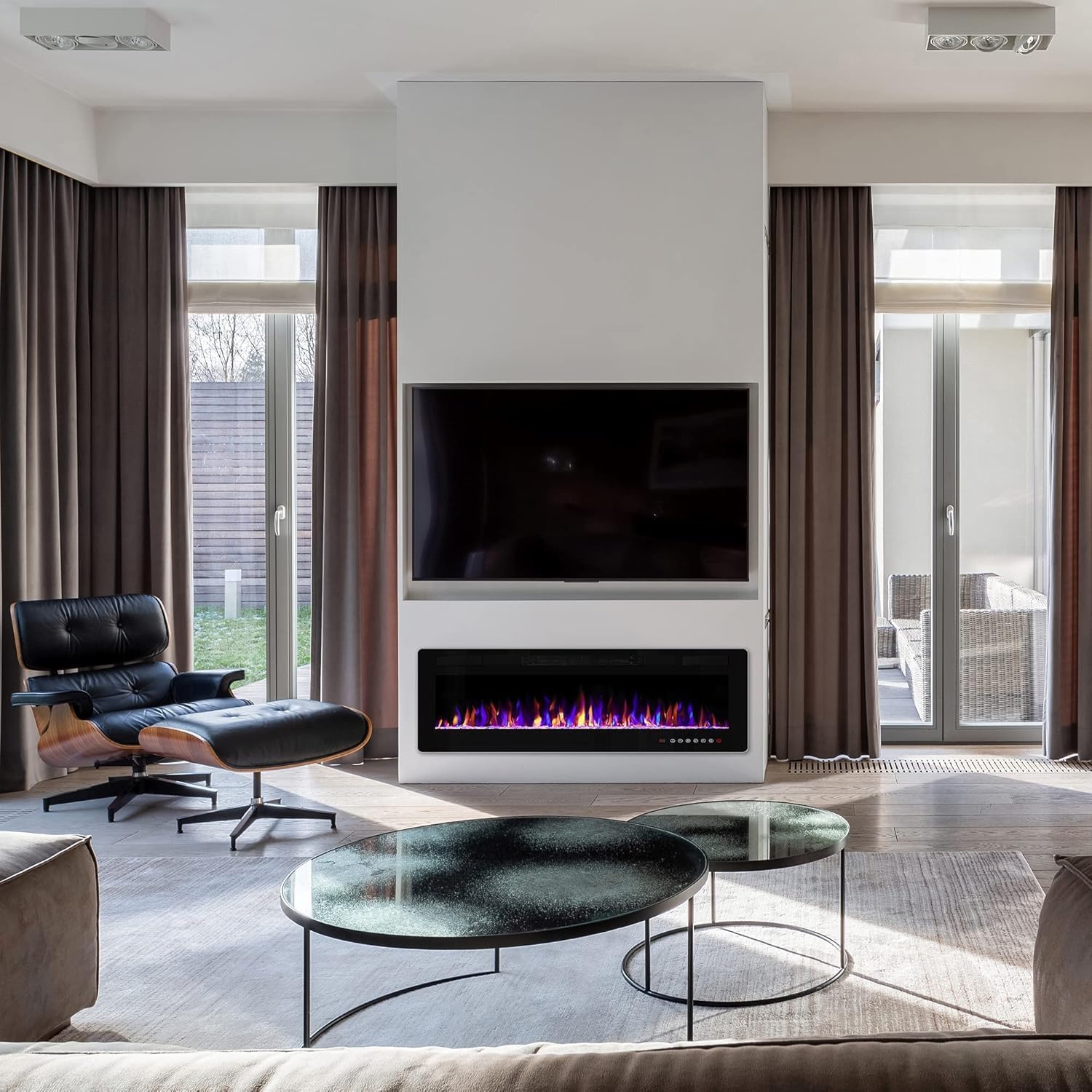50 Inch Electric Fireplace with Timer and Remote Control
