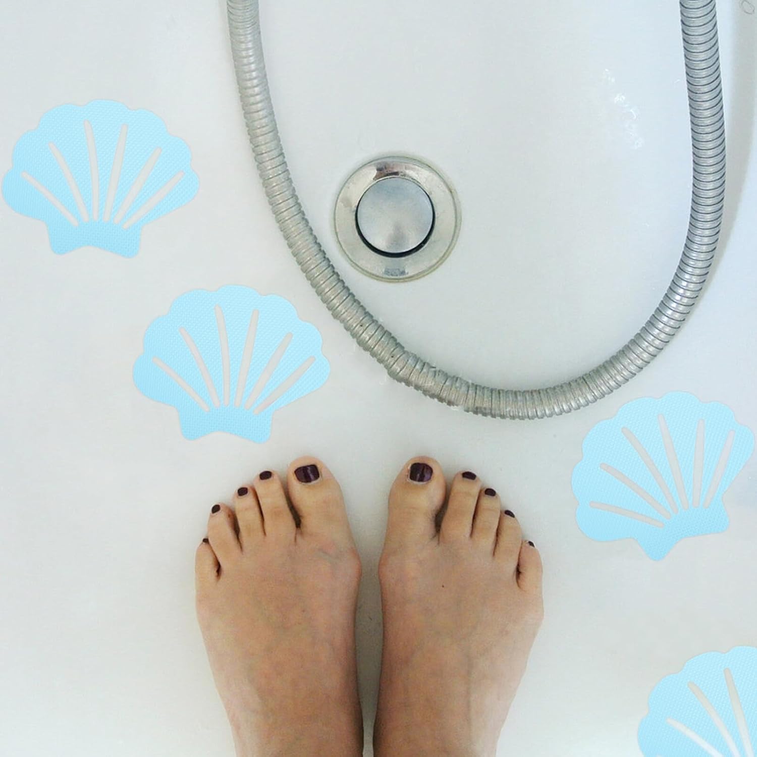 Cabilock 12pcs Shell Anti-Slip Stickers for Bathtub