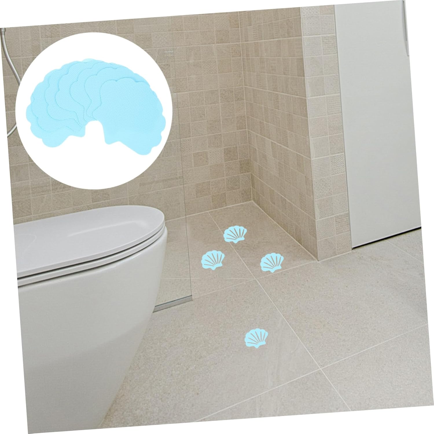 COSMEVIVI 30pcs Shell-Shaped Anti-Slip Stickers for Bathrooms and Stairs