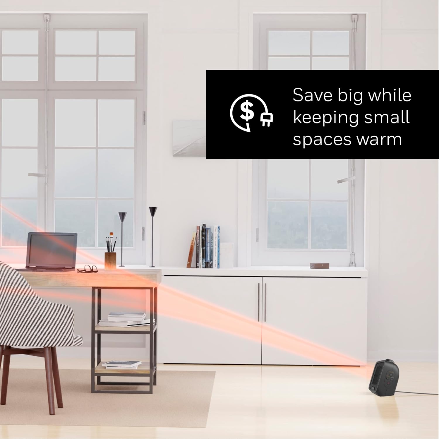 Honeywell UberHeat Plus Ceramic Space Heater for Small Rooms Black