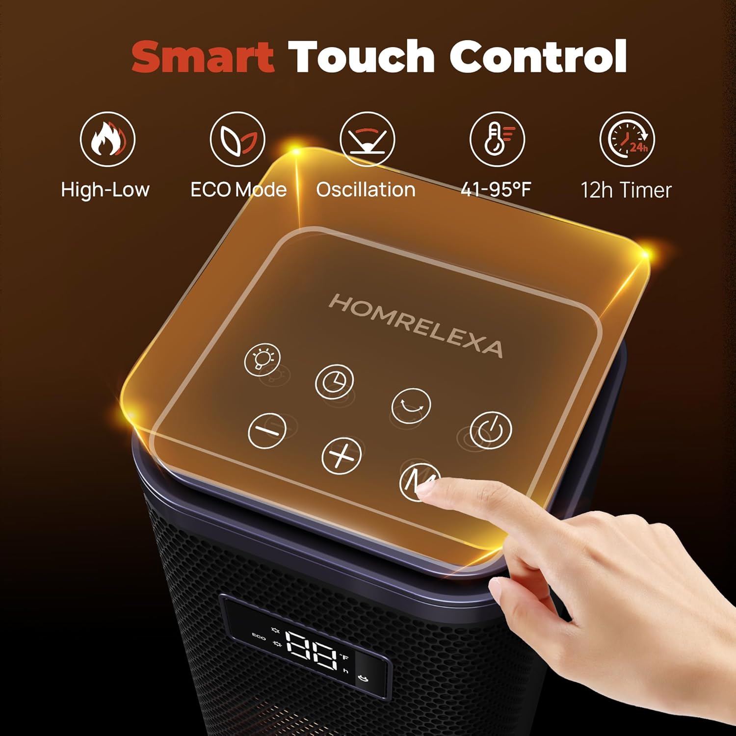 Portable Electric Heater with Remote - 1500W PTC Ceramic for Home Office