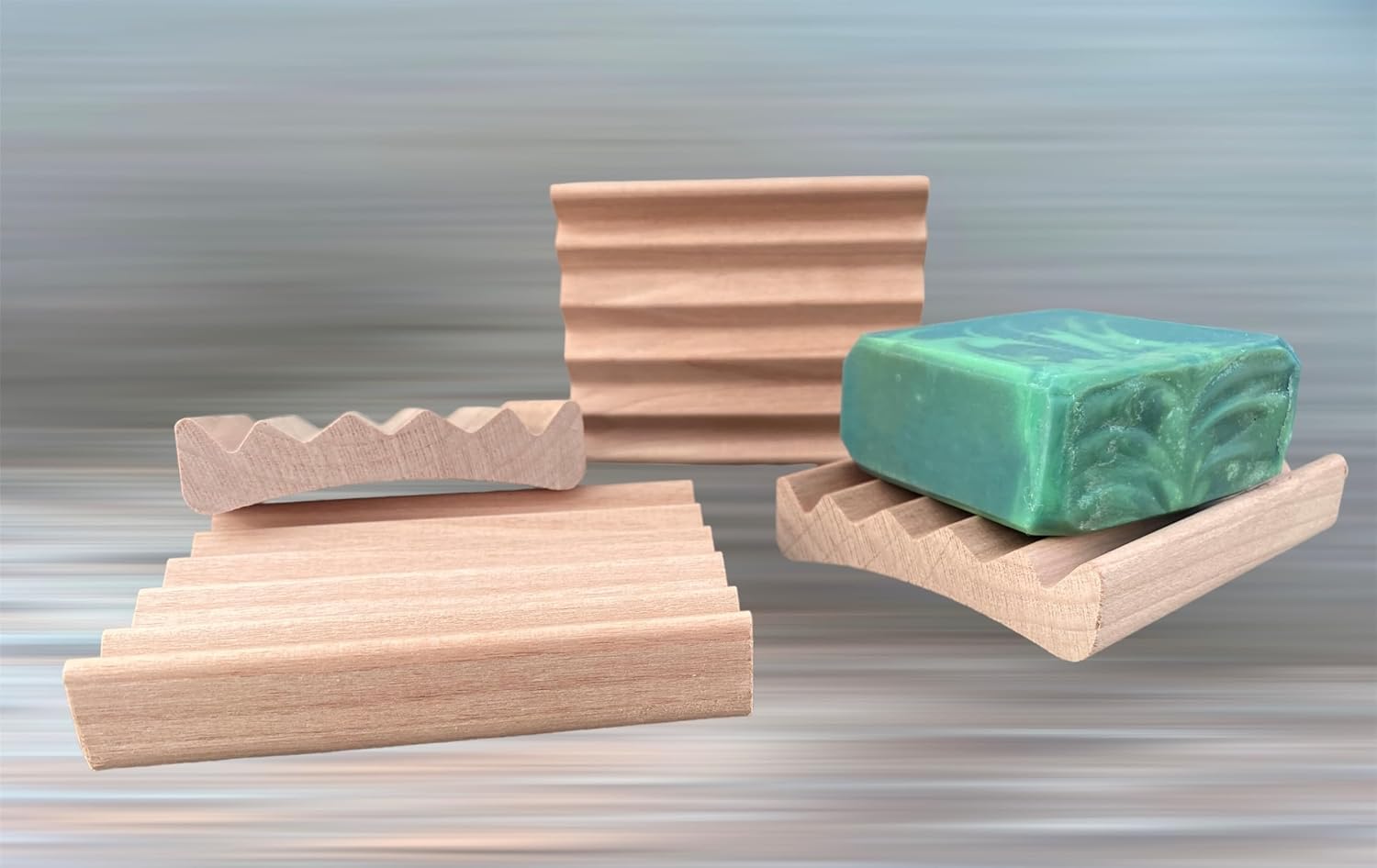 Howells Products 2 Pack Natural Wood Soap Dish