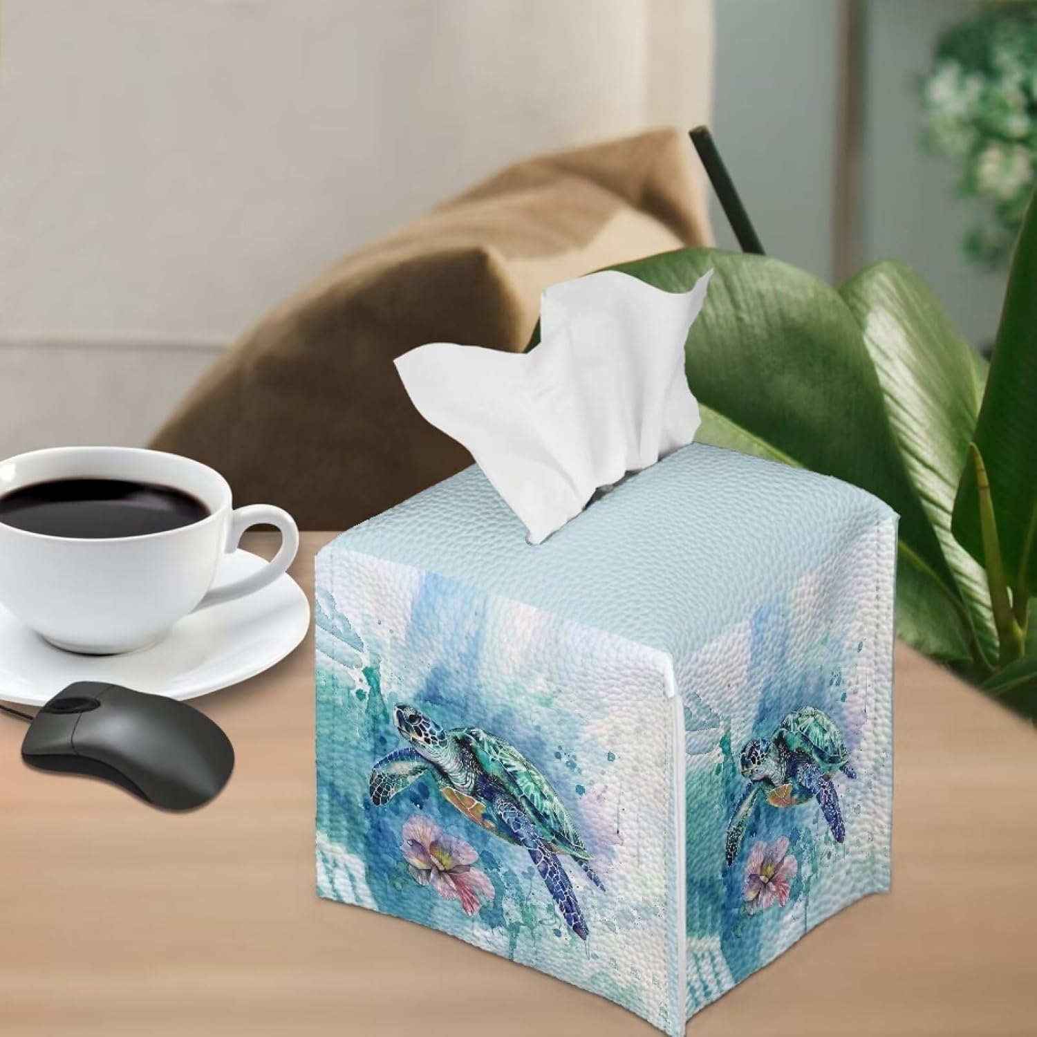 ZOUTAIRONG Reusable Tissue Box Cover with Metal Button