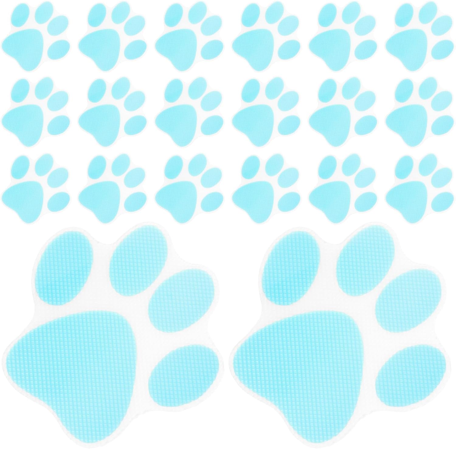 20 Pcs Blue Paw Print Non Slip Bath Stickers