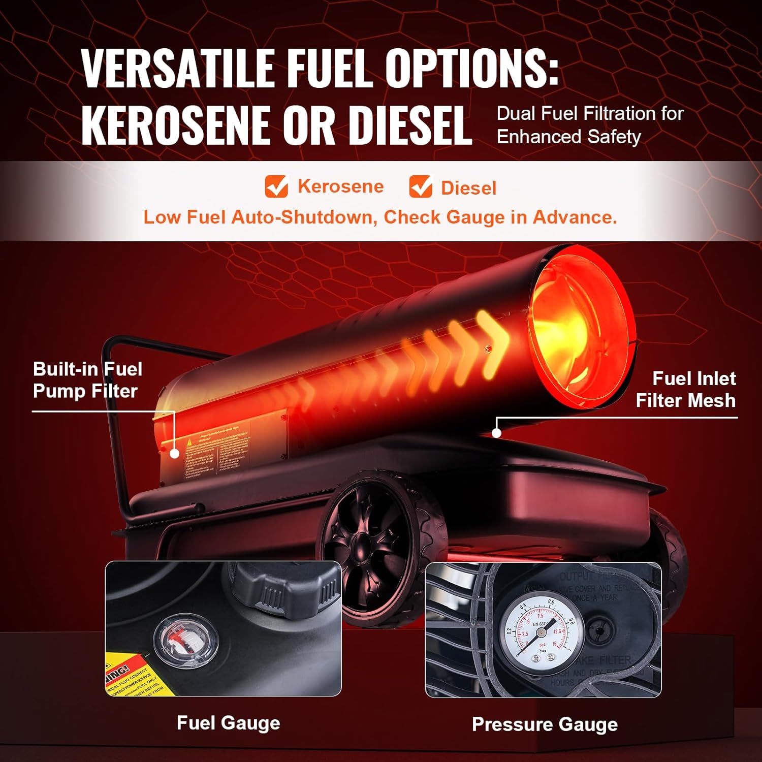 VEVOR Kerosene Forced Air Heater 215000BTU 1