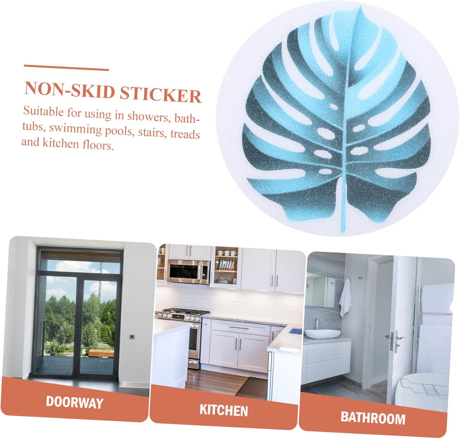 1Set Lovely Leaf Non Slip Bathtub Stickers