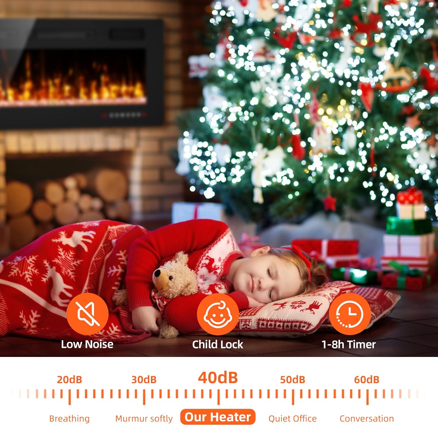 72 Inch Ultra Thin Electric Fireplace with Remote and Touch Screen
