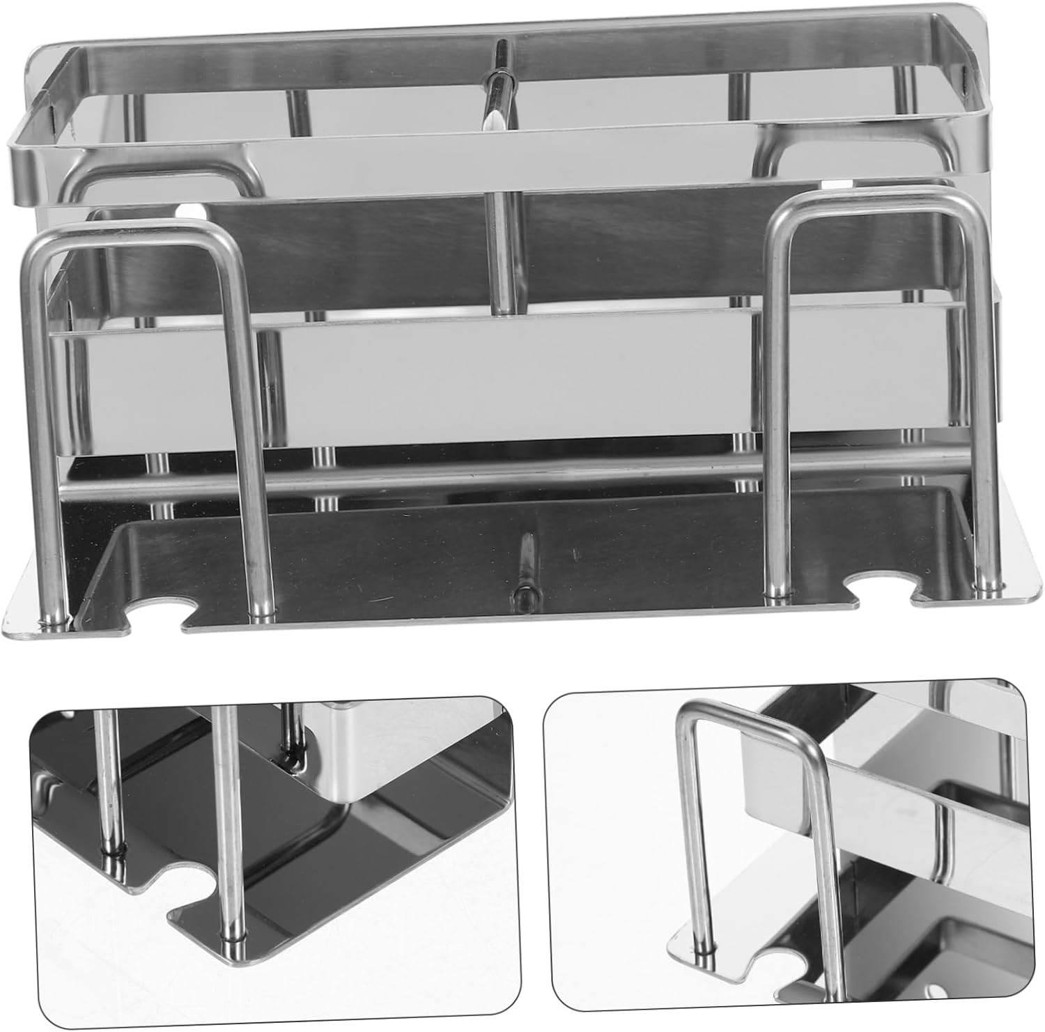RORPOIR Wall Mounted Toothbrush Holder Stand Silver