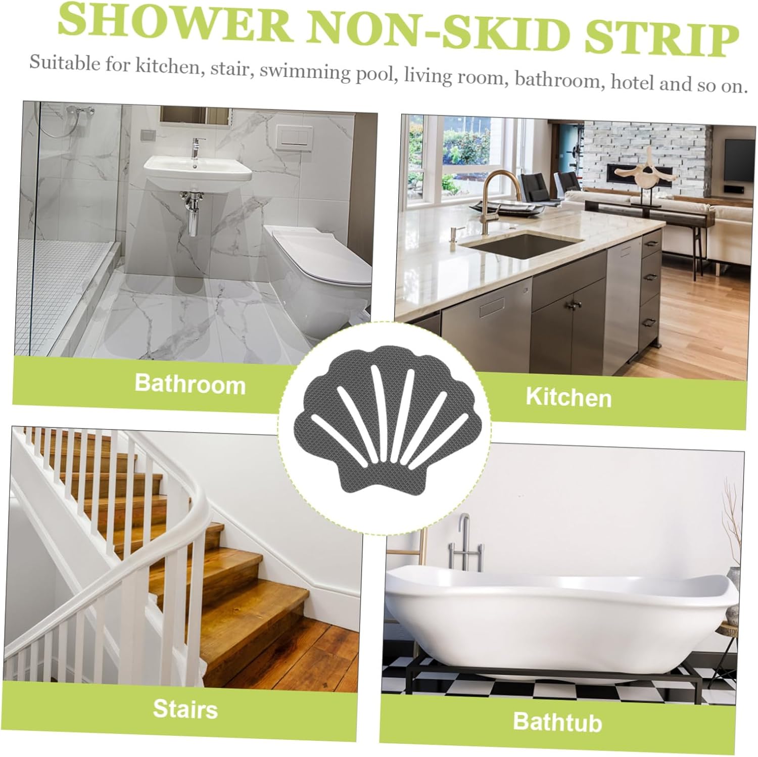 DECHOUS 30pcs Bathtub Non-Slip Stickers with Shell Design
