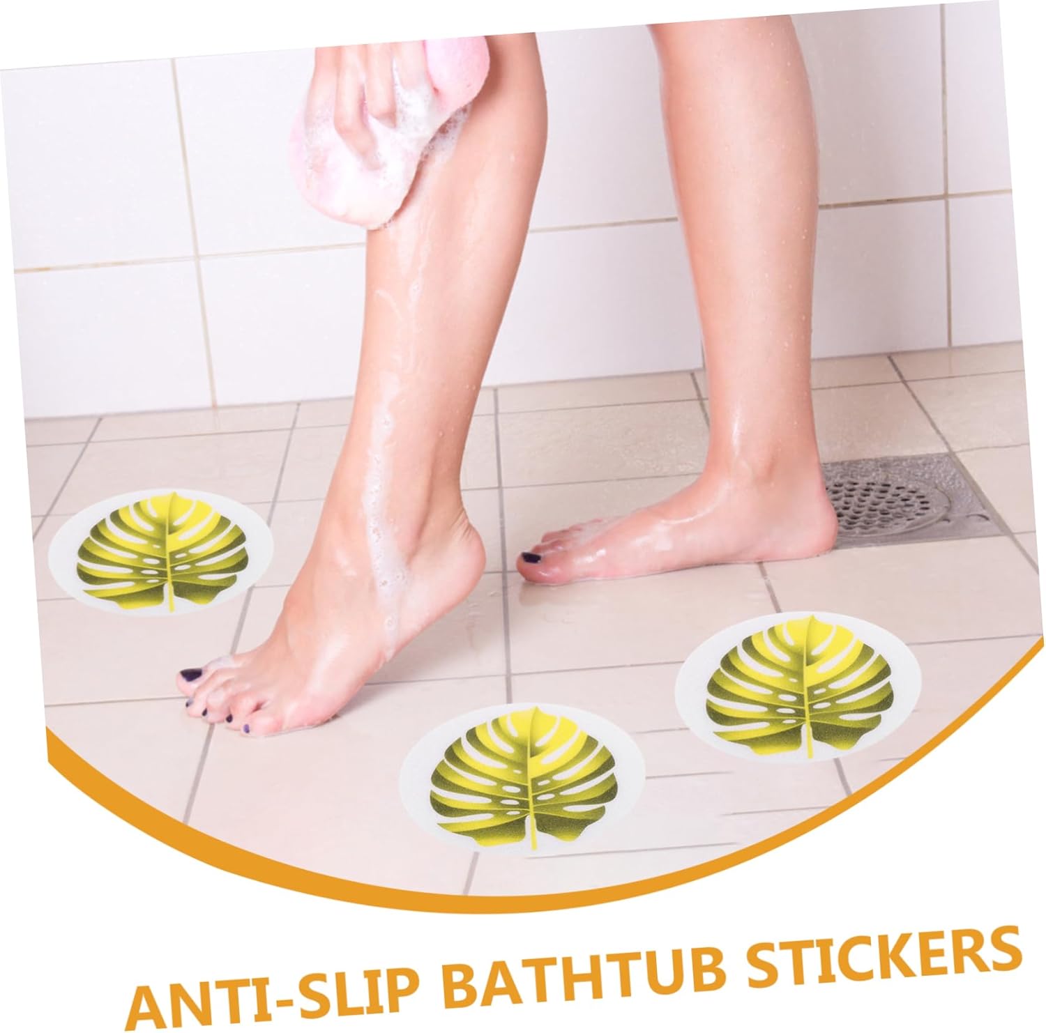 LAPYAPPE 1set Leaf Design Bathtub Stickers