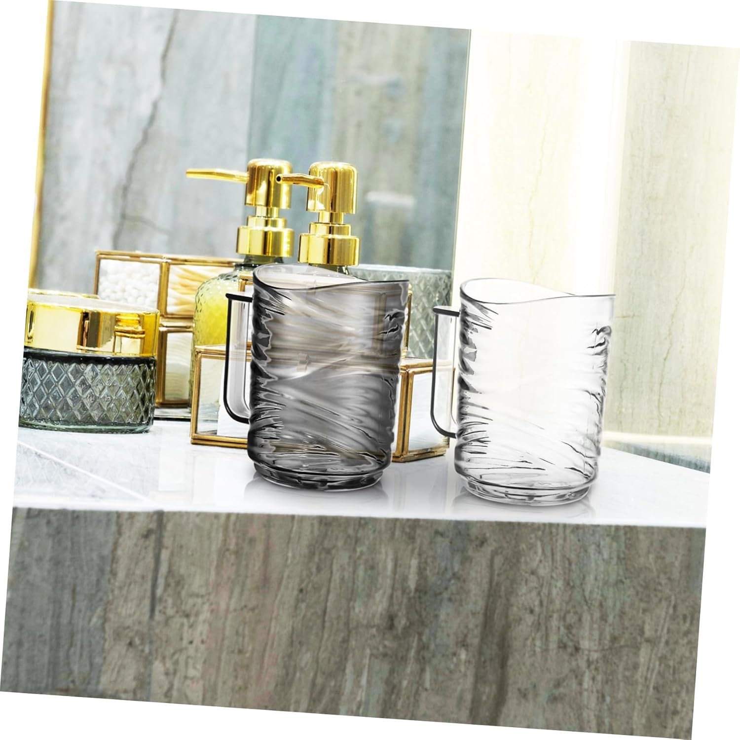 NOLITOY Ergonomic Toothbrush Cup Set Reusable Travel Tumbler