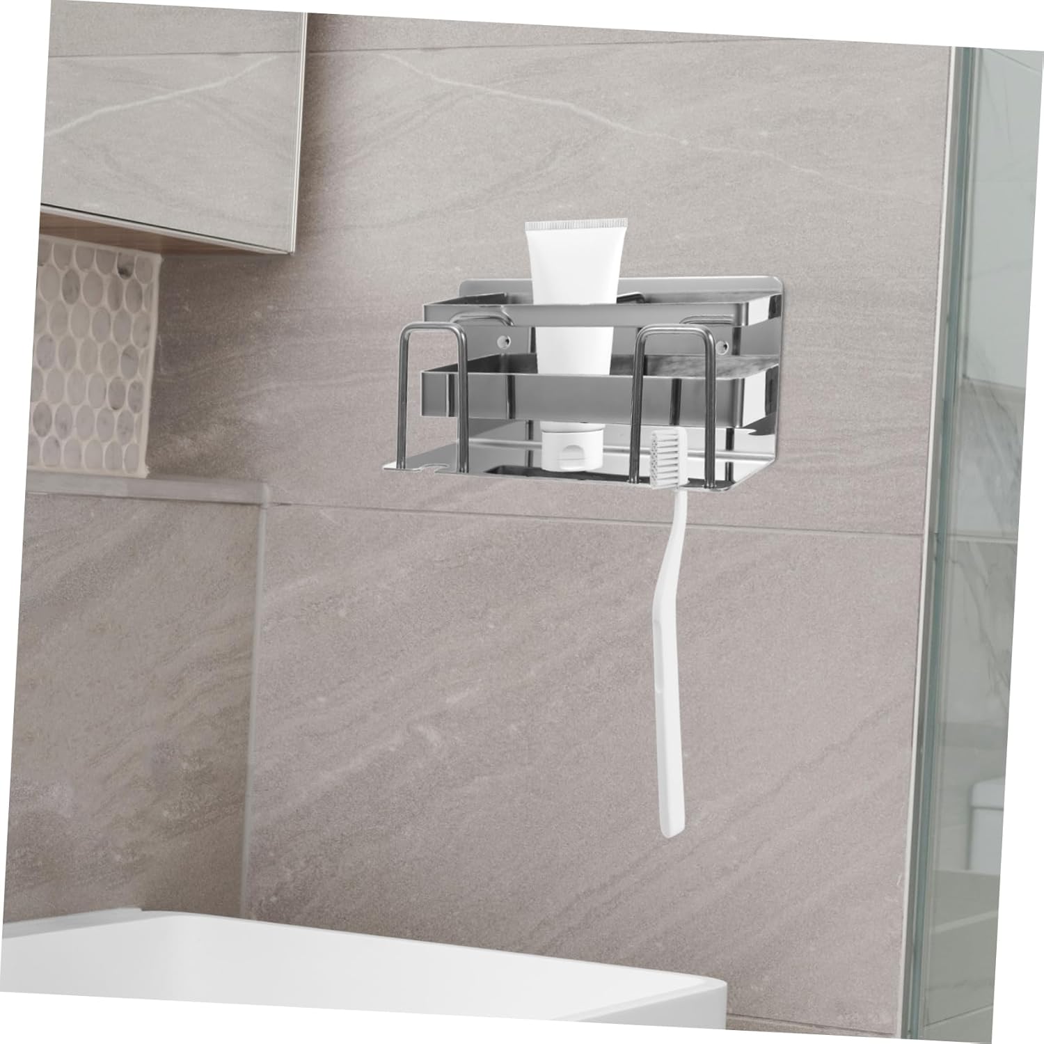 HEALLILY Wall-Mount Toothbrush Holder No Drill