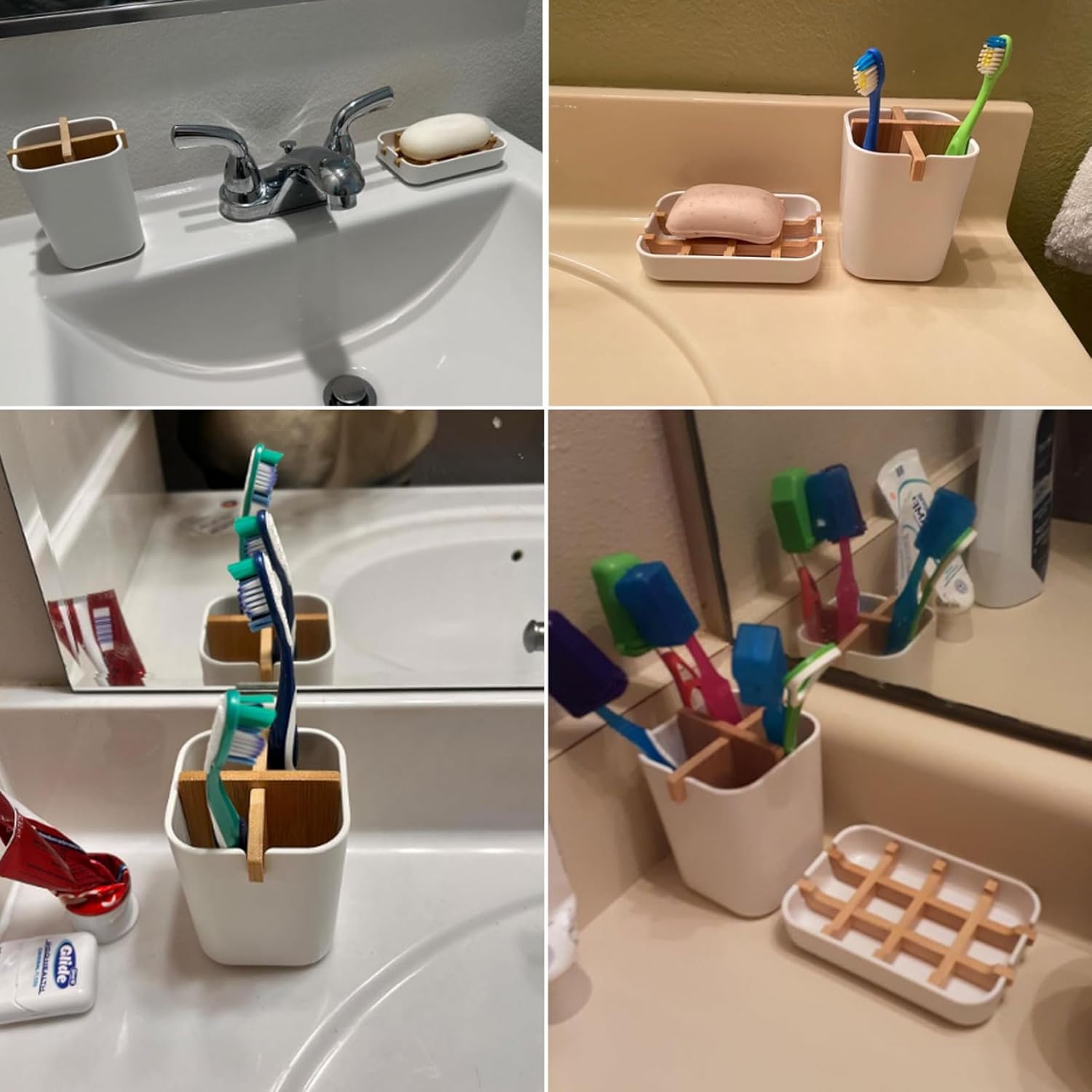 IWNTWY Toothbrush and Soap Holder Set - Black