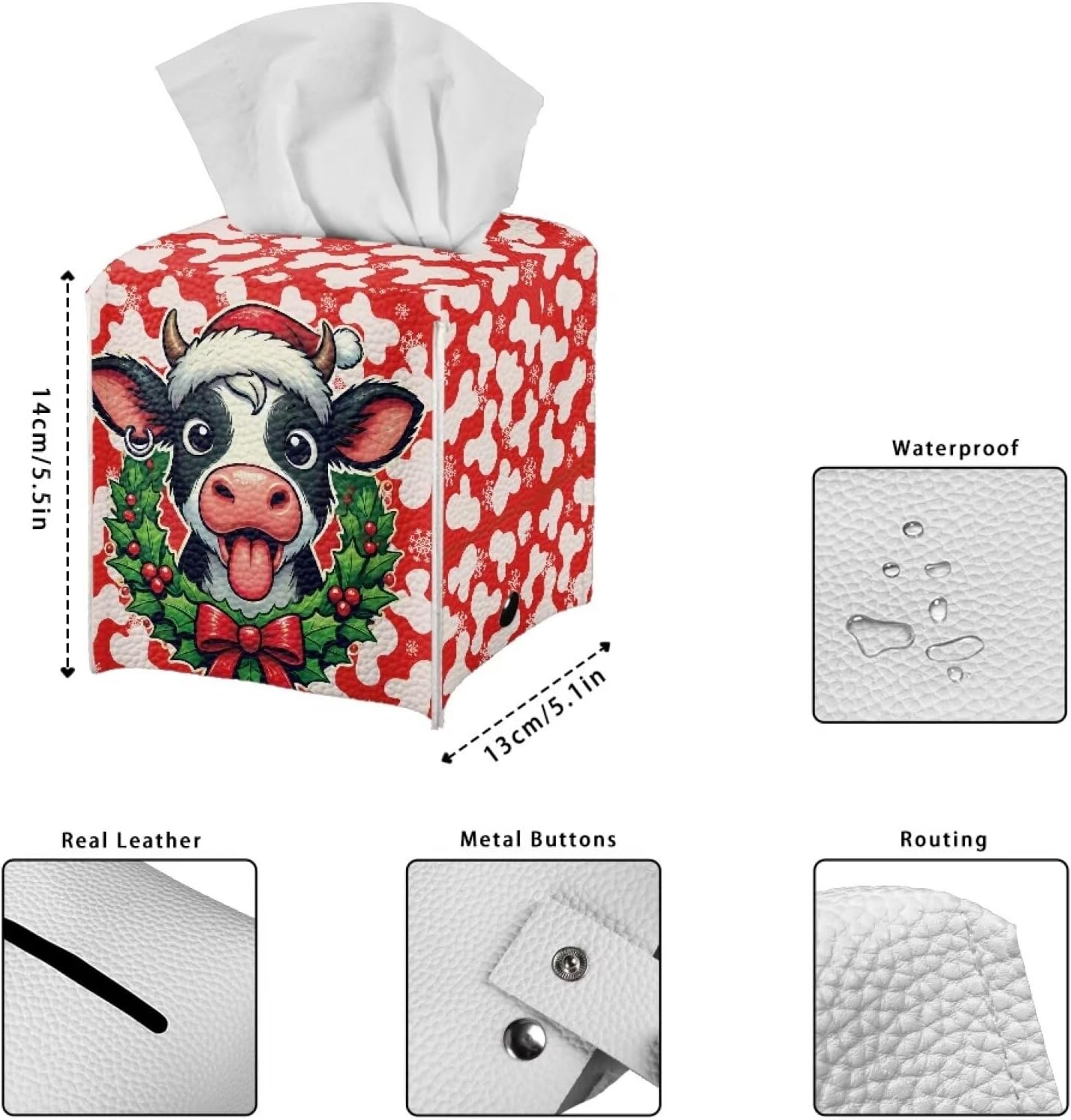 Doojoayie Christmas Tissue Box Holder for Kids