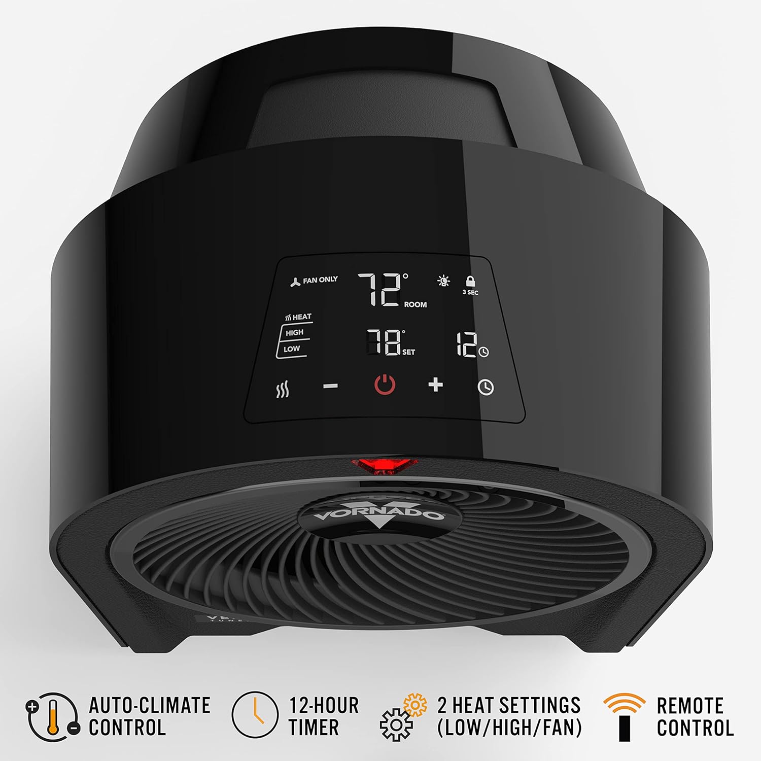 Vornado Velocity 5R Space Heater with Remote Control Black 1