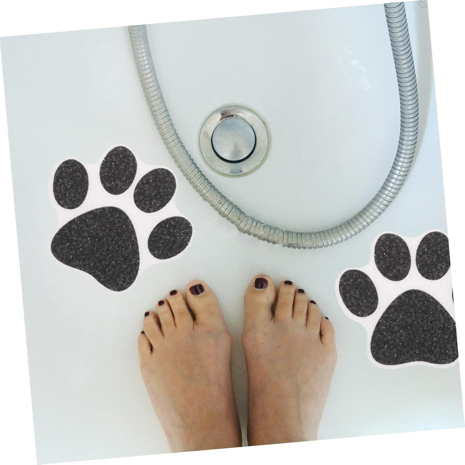 GLEAVI 10pcs Non-Slip Bathtub Stickers with Dog Paw Design