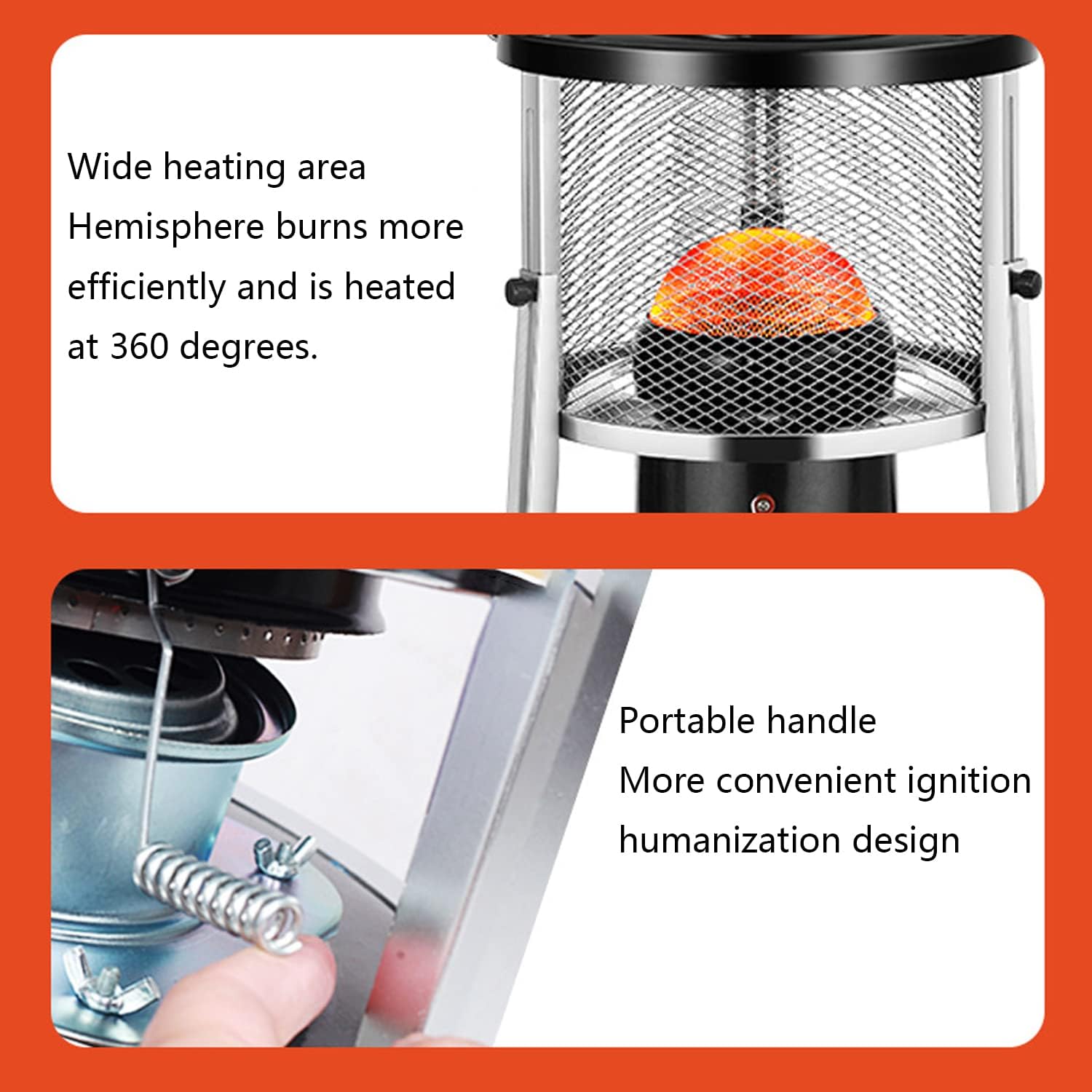 ArtsPavilion Kerosene Heater with Handle Black