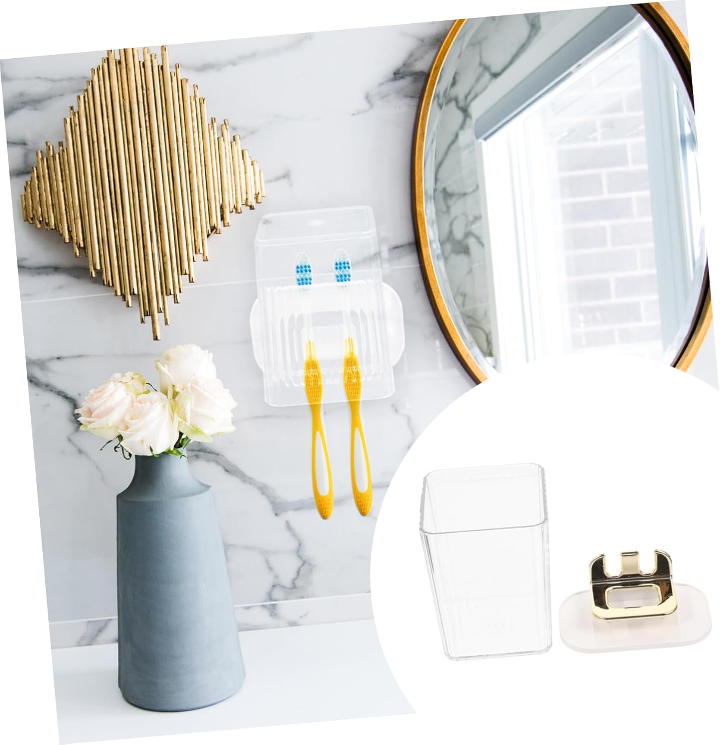 Hoement Wall Mounted Toothbrush Holder Organizer